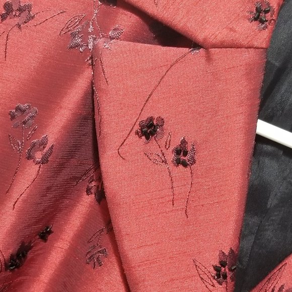 Vintage Lizzantti Shiny Red Jacket 3/4 Sleeve Tailored Slim Fit Four Button - Picture 9 of 13